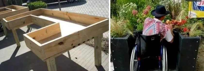 Wheelchair accessible elevated garden beds